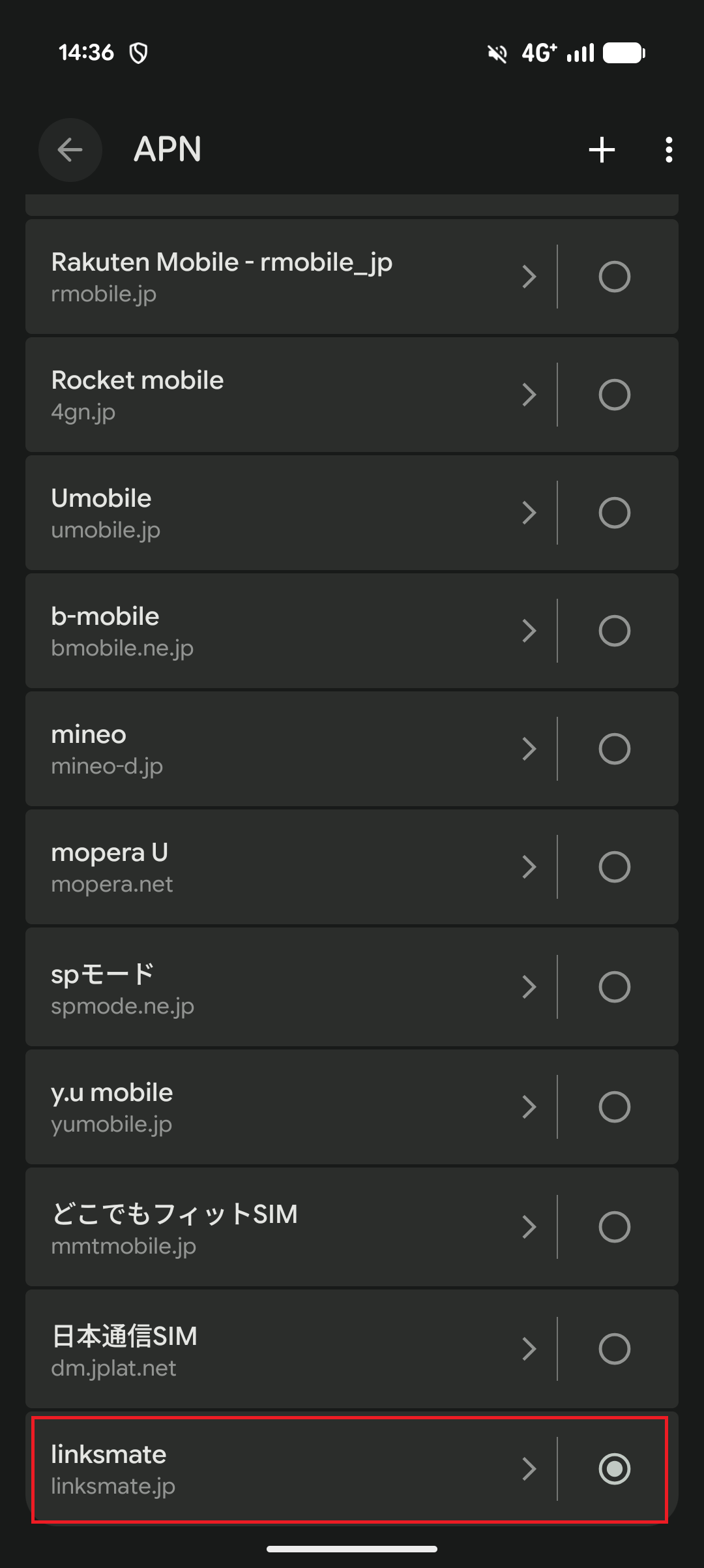 STEP19の設定画面