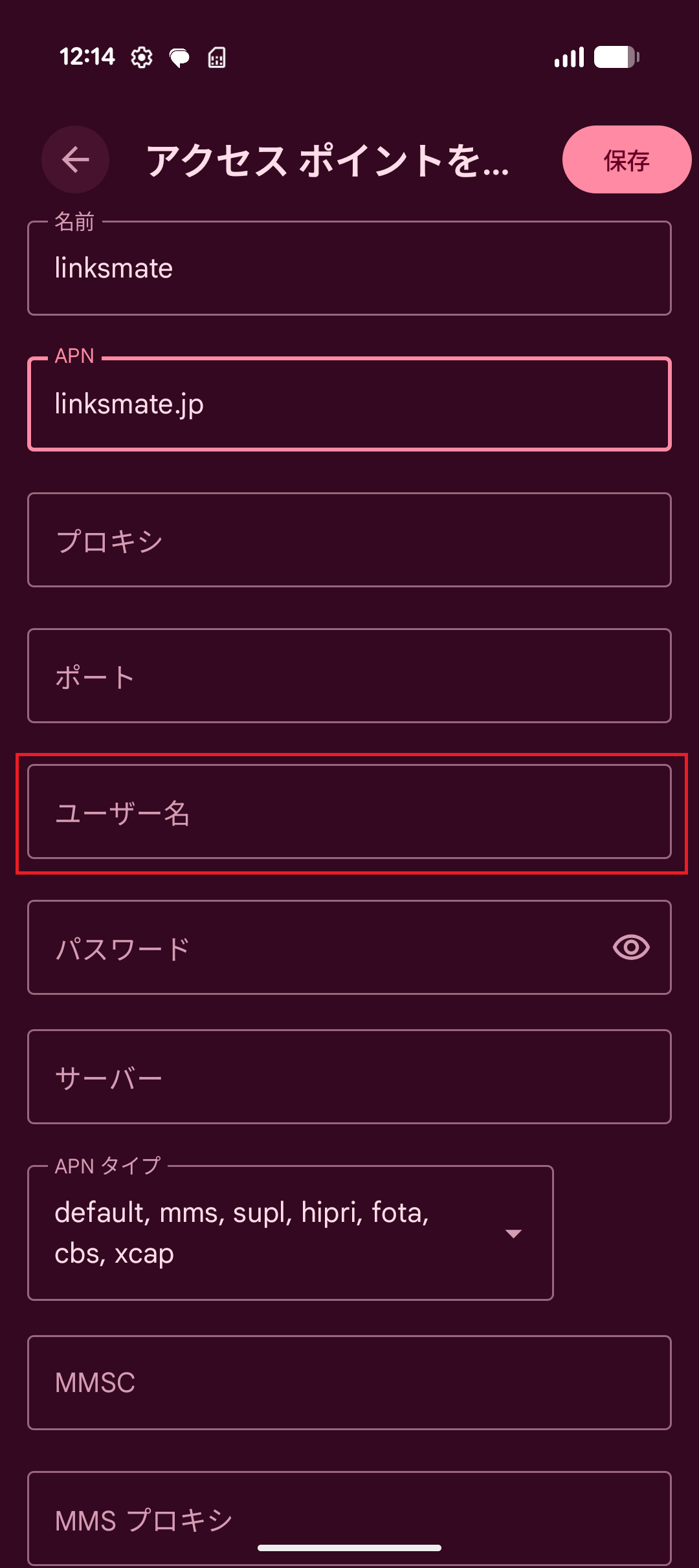 STEP12の設定画面